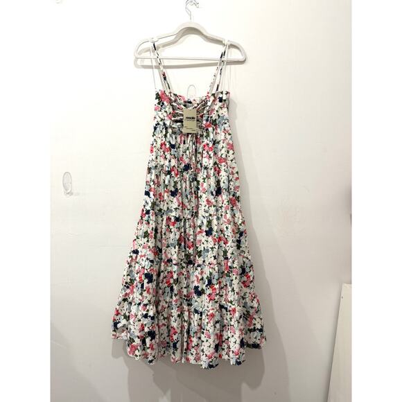 NWT Cinq a Sept Gavin Floral Print Tiered Maxi Dress Papyrus Women's Size US 0 - Picture 4 of 6
